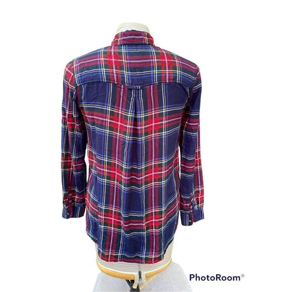 American Eagle Amazingly Soft Flannel Blue/Red Plaid Shirt‎ Size M - Picture 2 of 9